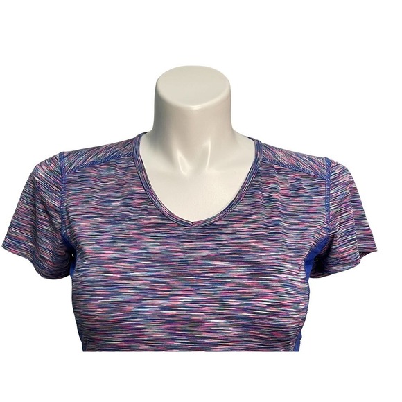 RBX Performance Womens Space-dye Multi-color Activewear Workout V-Neck Top Large - Picture 2 of 9